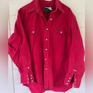 Red Wrangler pearl snap